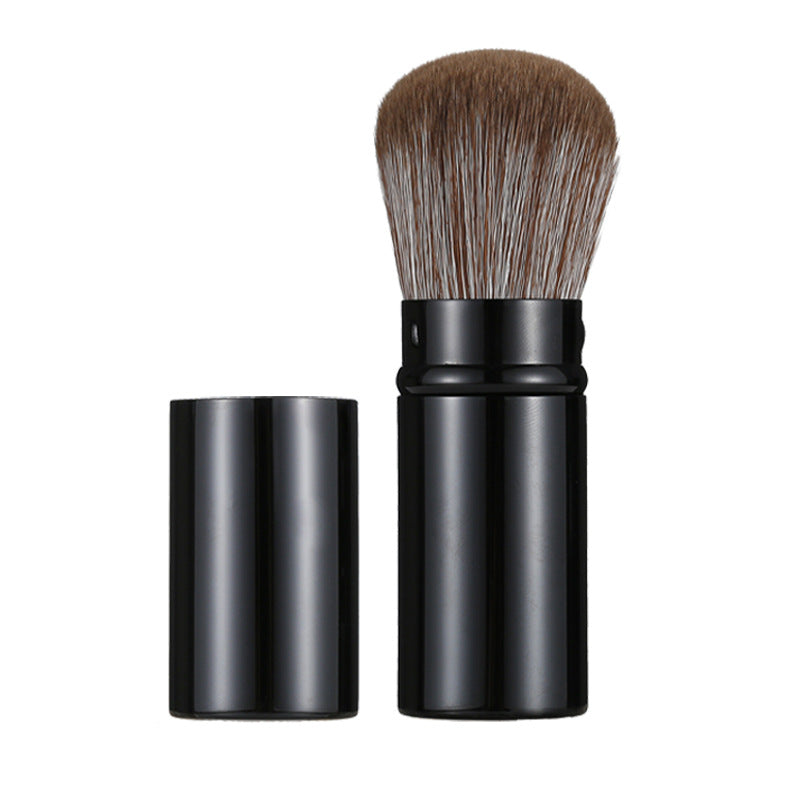 Retractable powder brush with cover makeup tool