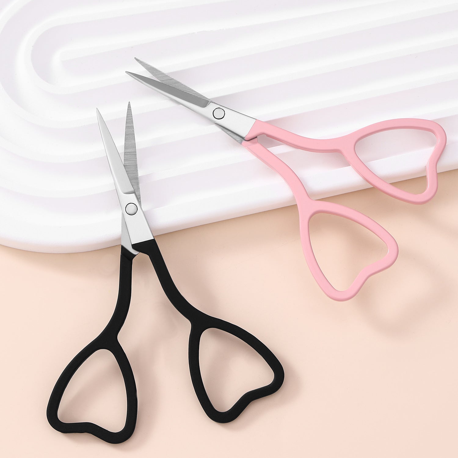 Stainless Heart-Tip Beauty Scissors For Brows