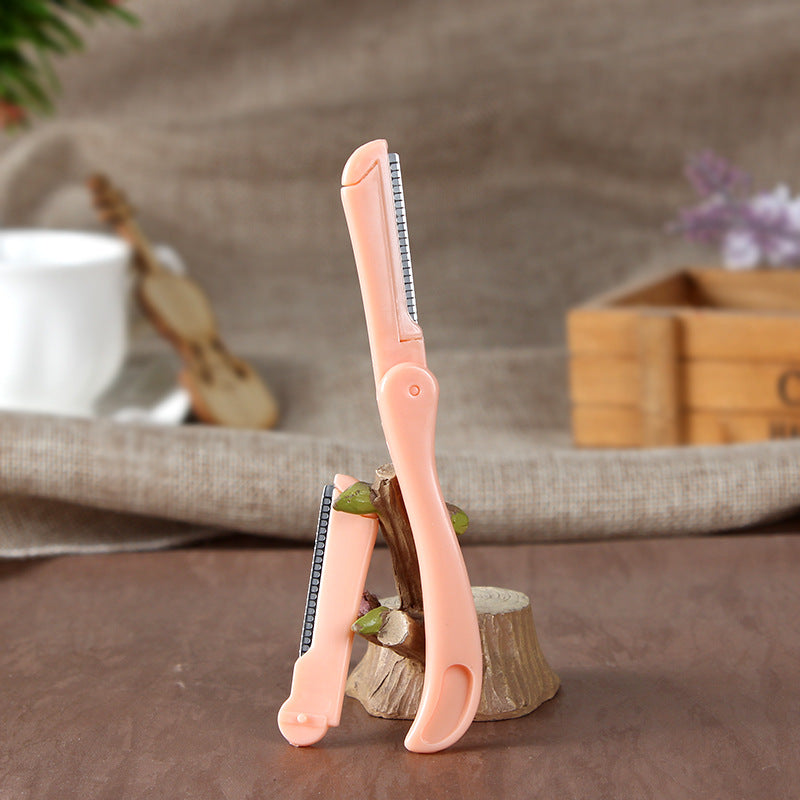 Foldable Steel Brow Razor With Replacement Blades