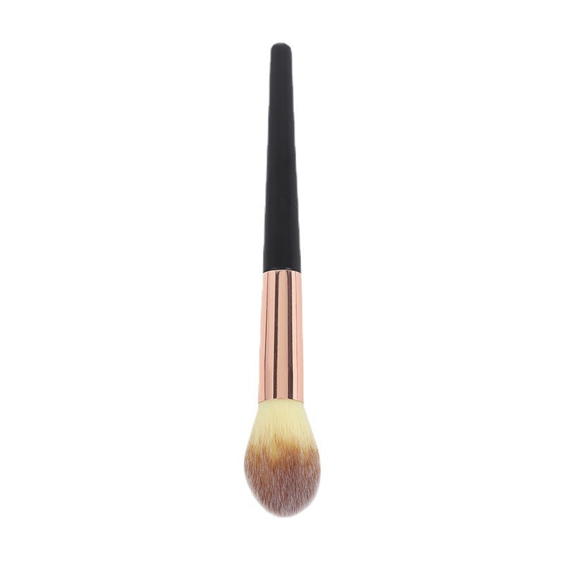 Soft and fluffy flame-shaped blush powder brush evenly picks up powder; the soft bristles don't irritate the face