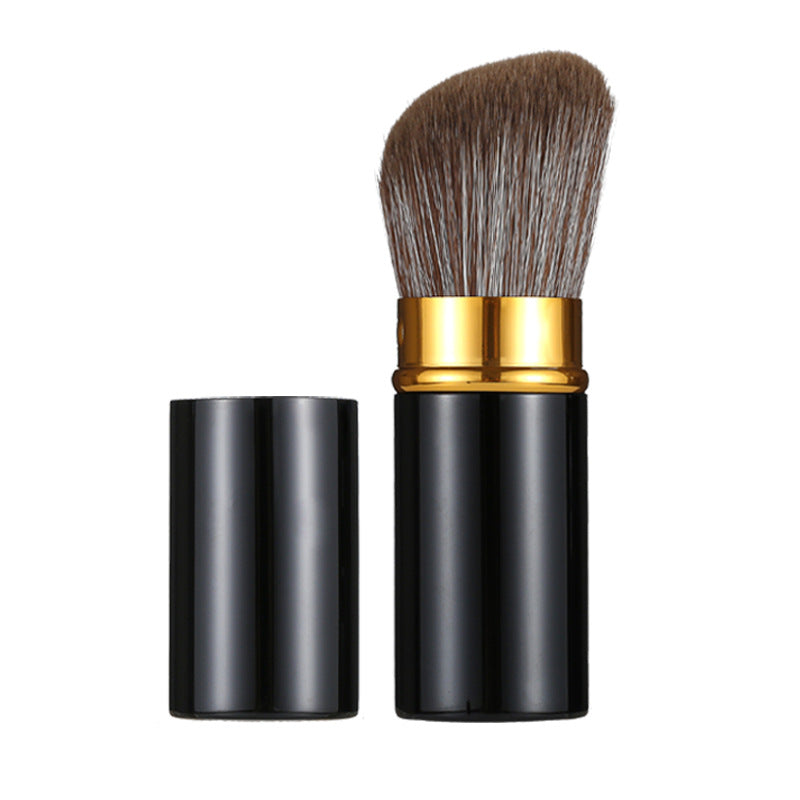 Retractable powder brush with cover makeup tool