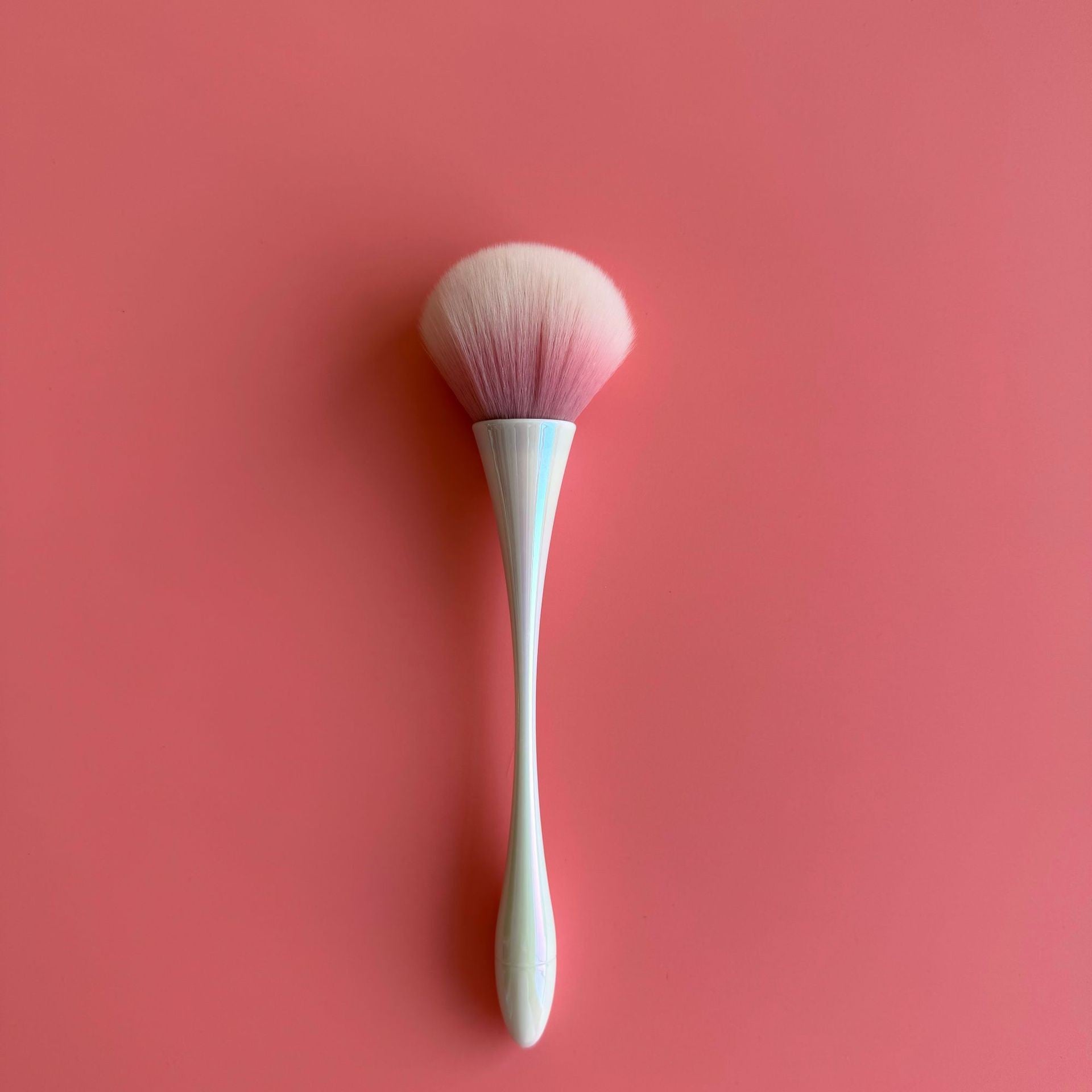 Wine glass makeup brushes and loose powder brushes