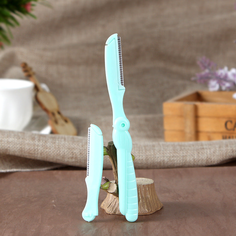 Foldable Steel Brow Razor With Replacement Blades