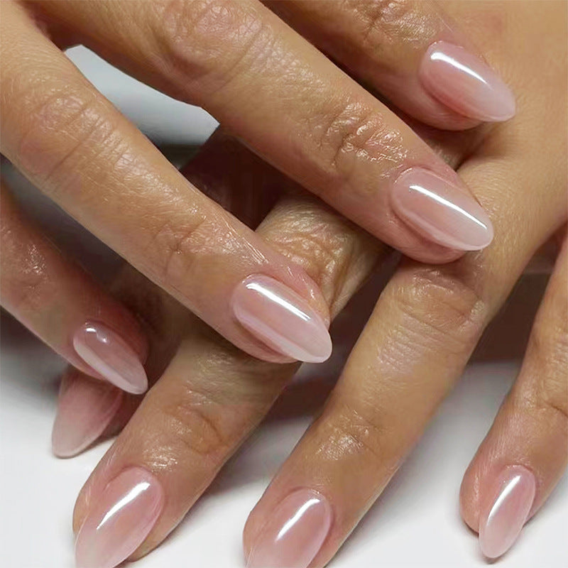 Light Ice Clear Solid Press On Nails Set