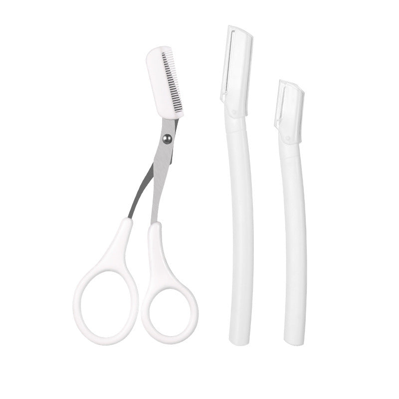 Safe Micro Brow Razor And Scissors Grooming Kit