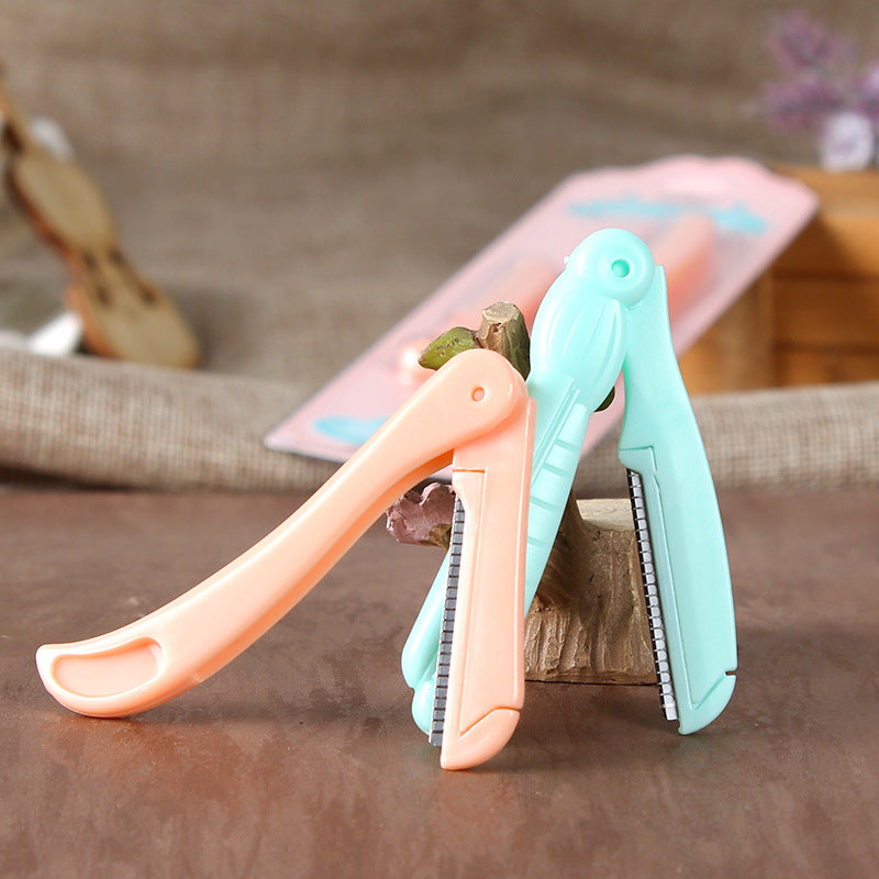 Foldable Steel Brow Razor With Replacement Blades